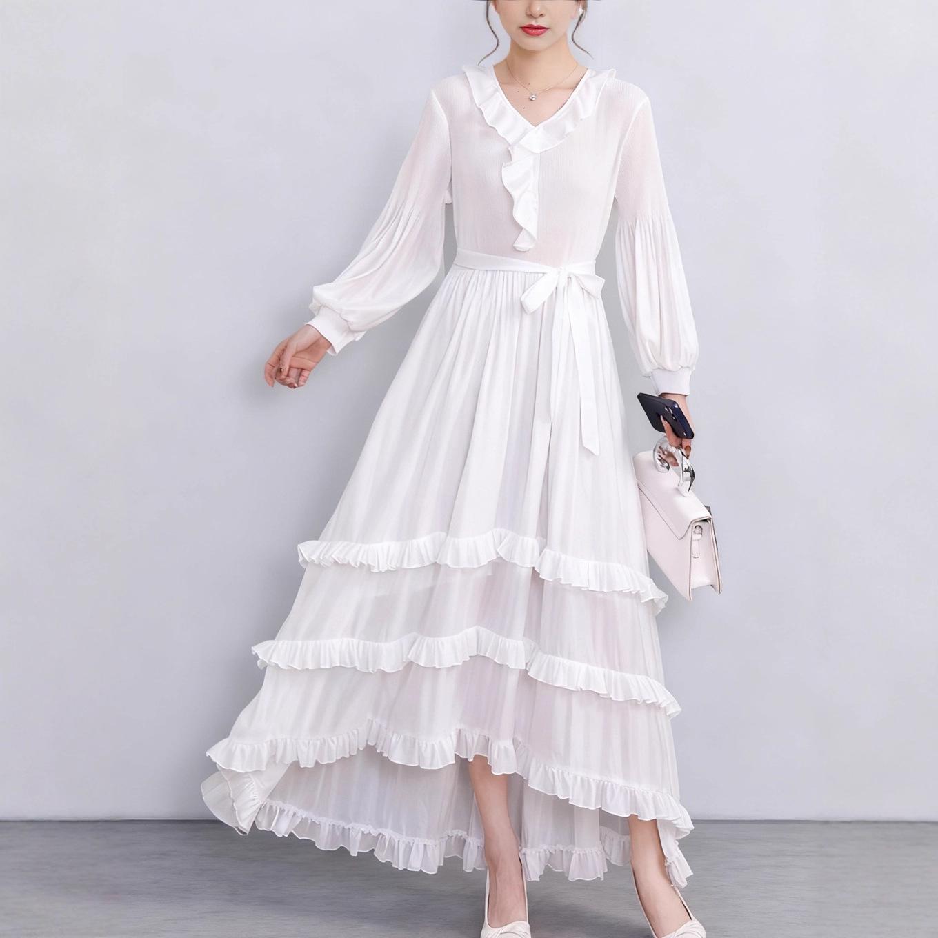 

Европейское и американское вечернее макси-платье большого размера с длинным рукавом - Светло-роскошное платье с широким подолом One Size