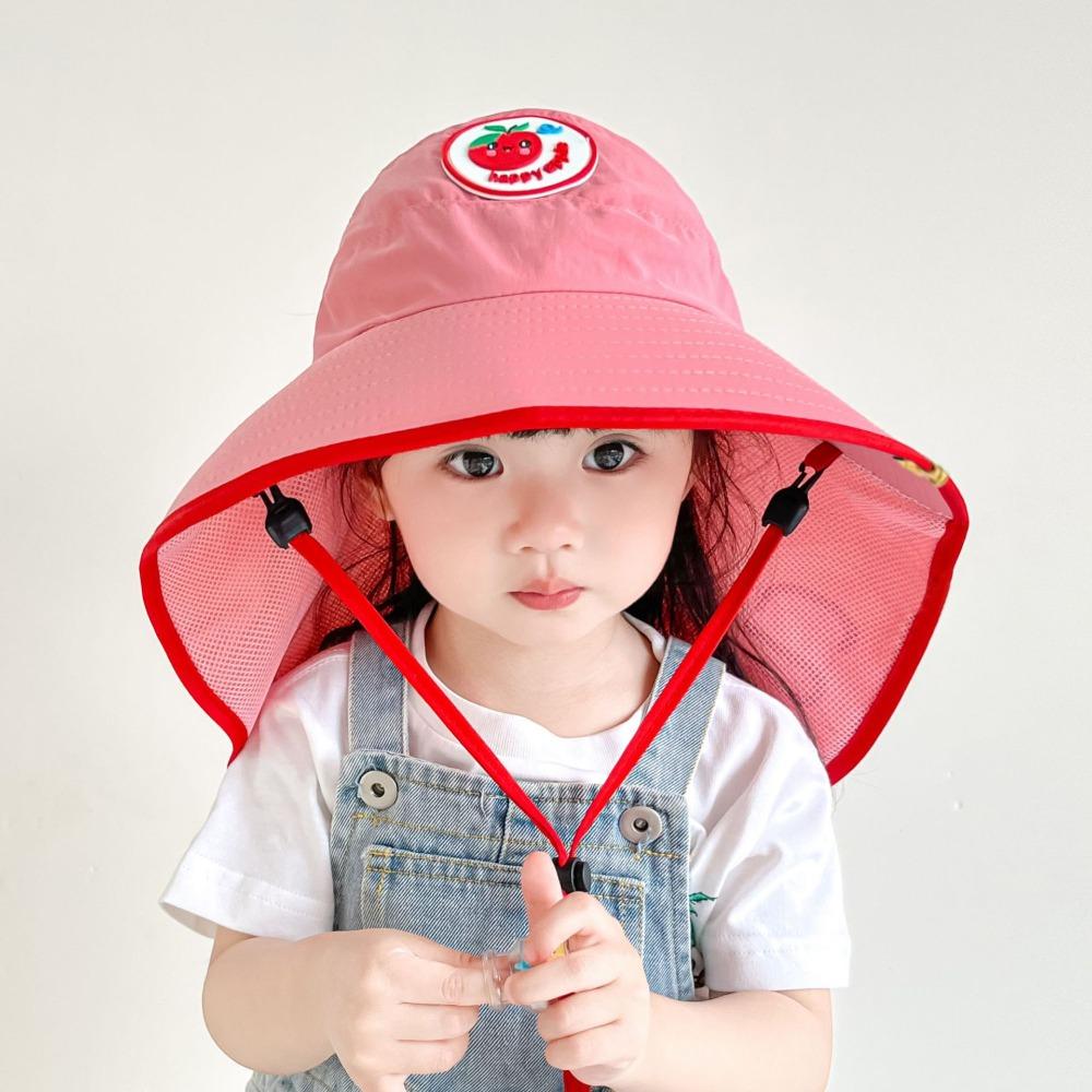 

Korean Style Boys Girls Bucket Cap Summer Kids Neck Ear Cover Cute Children Sun Hat Travel розы красного
