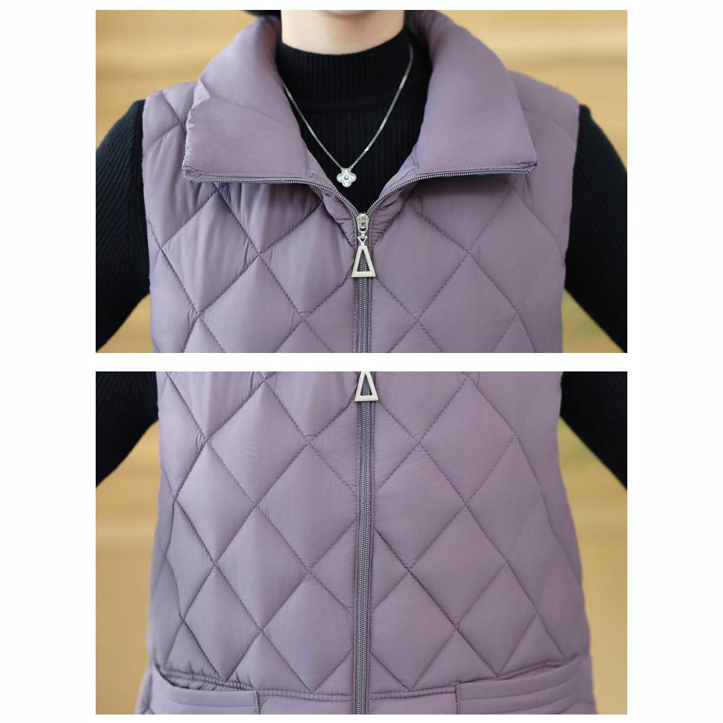 Ältere Weste Damen Mittleren Alters Herbst Winter Weste Kurz Mütter Daunen