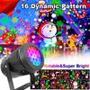1PC Household Christmas Projection Light Blizzard Snowflake Laser Light Outdoor LED16 Pattern Ambient Light