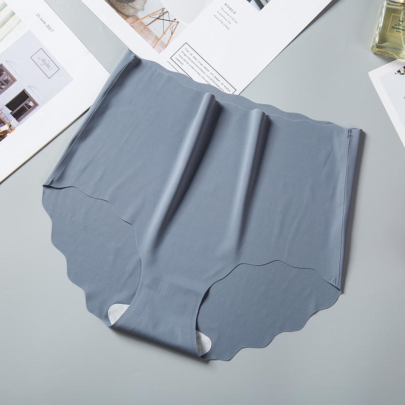 Ice Silk Seamless Ultra-Thin Wavy High Waist Plus Size Women's Breathable Triangle Panties