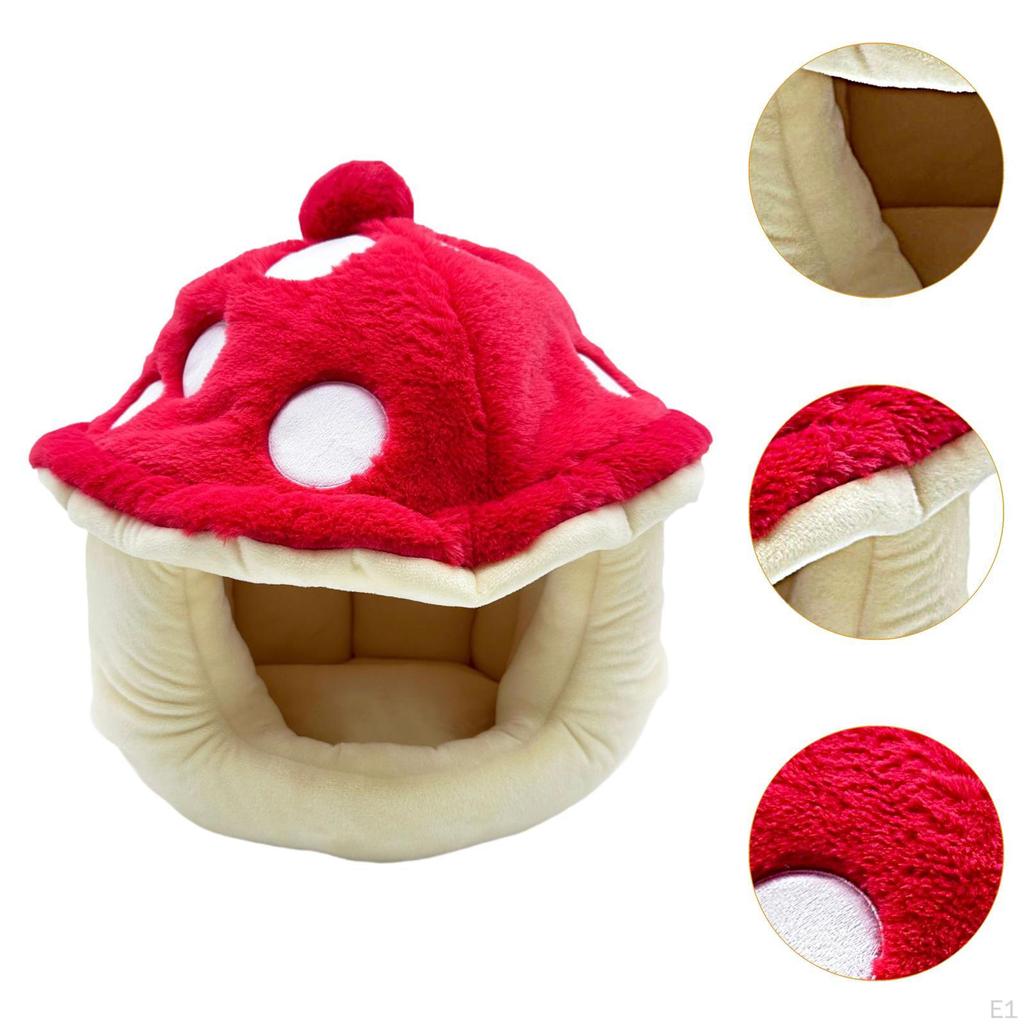 Halboffenes Haustierbett Kätzchen Katze Warmes Haus Pilzförmig Waschbar Cartoon Bequem Hund