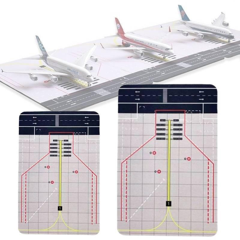 Portable White Airport Model Background With Durable Rubber Runway For Playsets