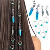 10Pcs Braid Hair Buckles, Feather Style Dreadlocks Hair Accessories, Alloy Open Design Braid Hair Clips for Thin Thick Multi-Strand Braids