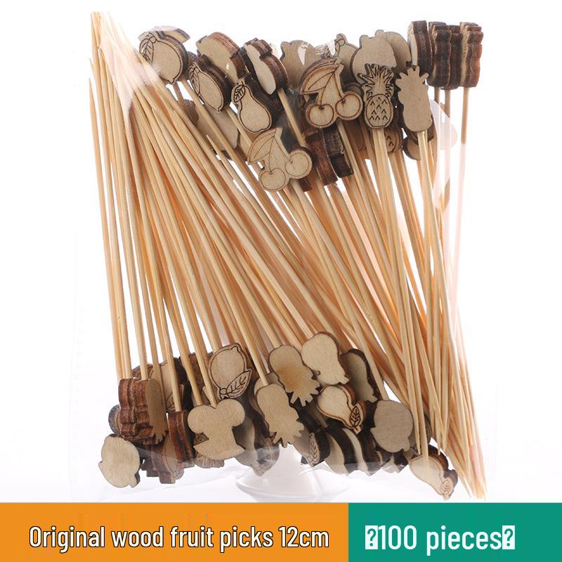 Colorful Bamboo Fruit Forks & Cocktail Skewers - Decorative & Disposable for Baking & Events