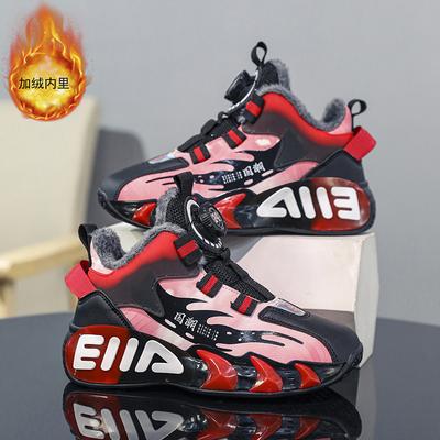 Boys Shoes Basketball Shoes 2025 Spring and Summer New Primary School Children Button Sports Shoes Girls Middle School Children Running Shoes