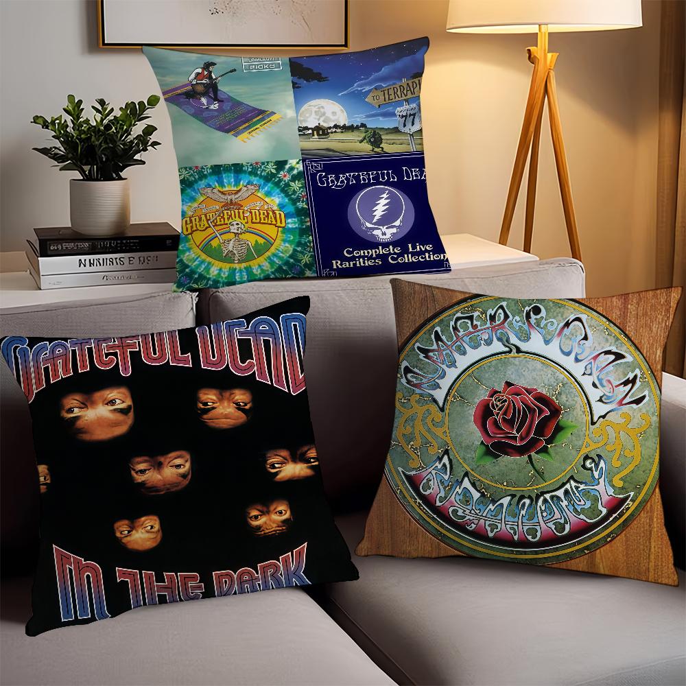Hot Rock Band G-Grateful D-Dead  Pillow Case Office Cushions Suitable For Sofa Car Bedroom Decorative Cushion Cover