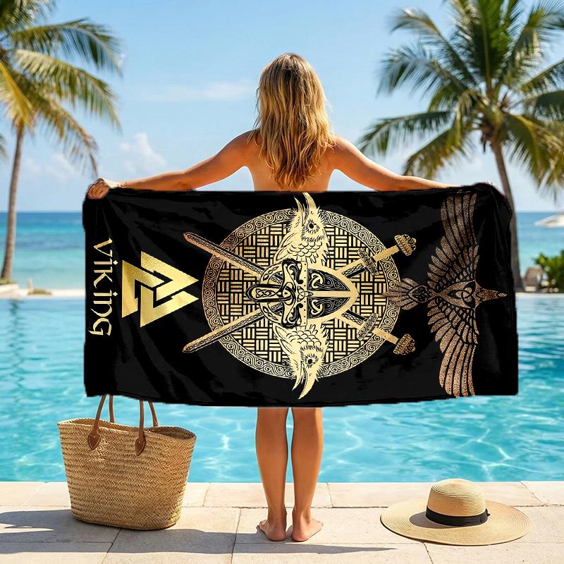 Nordic Mythology Fashion Beach Towel: Ideal for Summer Adventures Soft, absorbent and quick drying suitable for swimming and bathing