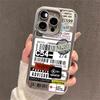 Travel Label Pattern Electroplated Clear Phone Case For iPhone 17 Pro Max 16 15 14 13 12 11 Pro 16 Plus 17 Air Shockproof Cover
