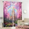 2pcs   2D FLAT PRINTING Curtains (Without Rod) RainbowCastle Popular Creative Curtains Versatile Fabric Curtains Versatile All