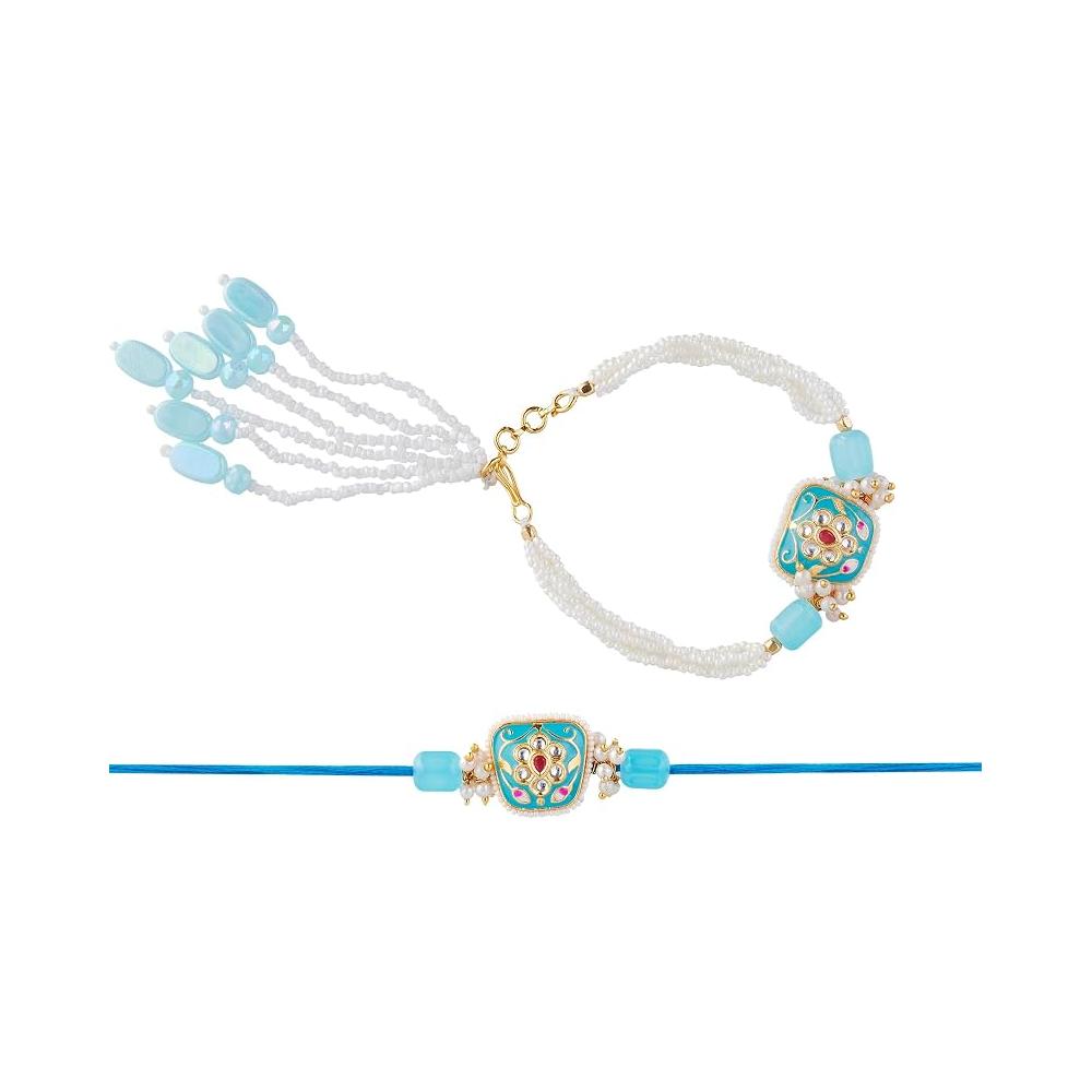 Rakhi For Brother and Bhabhi Raksha Bandhan Bhai Bhabhi Bracelet Lumba Set