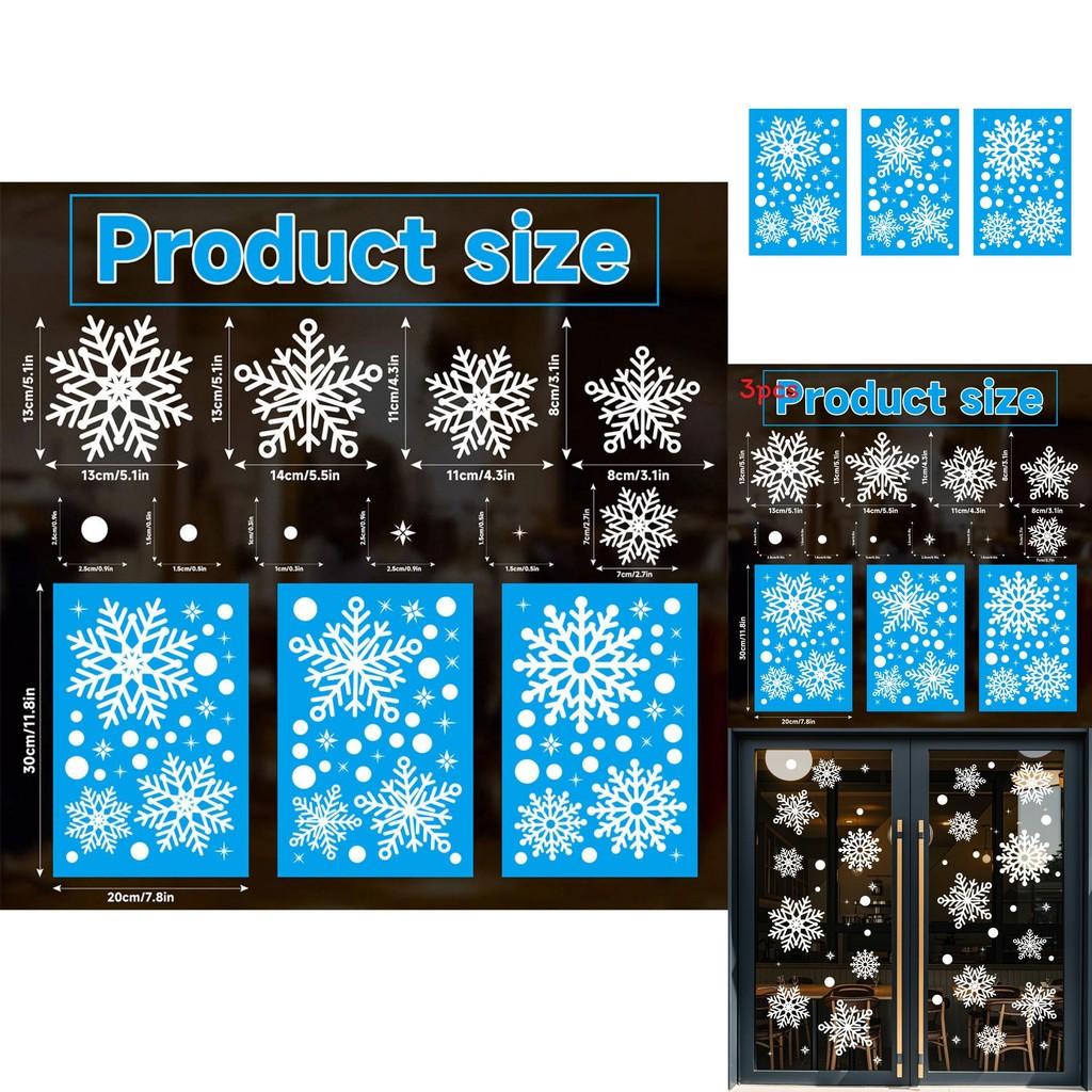 Julsnöflinga Statiska Klistermärken Fönsterdekaler PVC-material för Högtidsdekoration och Säsongsbetonad Fönsterkonst