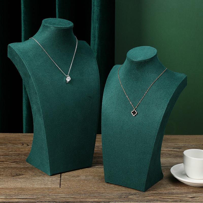 1pc Fashion Velvet Mannequin Bust Necklace Display Stand Portrait Jewelry Pendant Rack Holder Counter Display Props