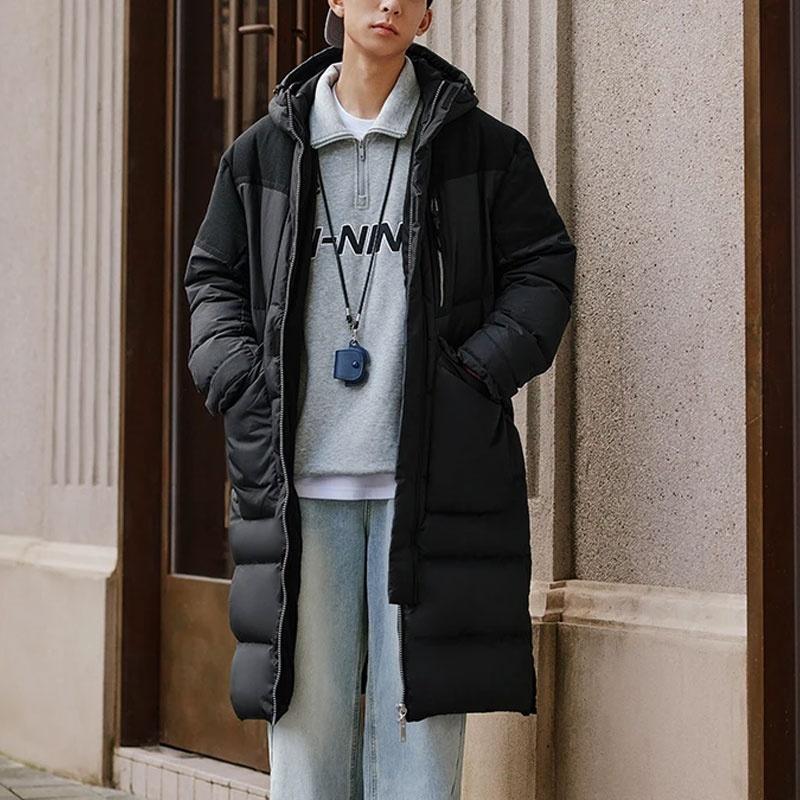 Li-Ning Winter Warm Long Down Jacket 'Black' Men's AYMT069-1