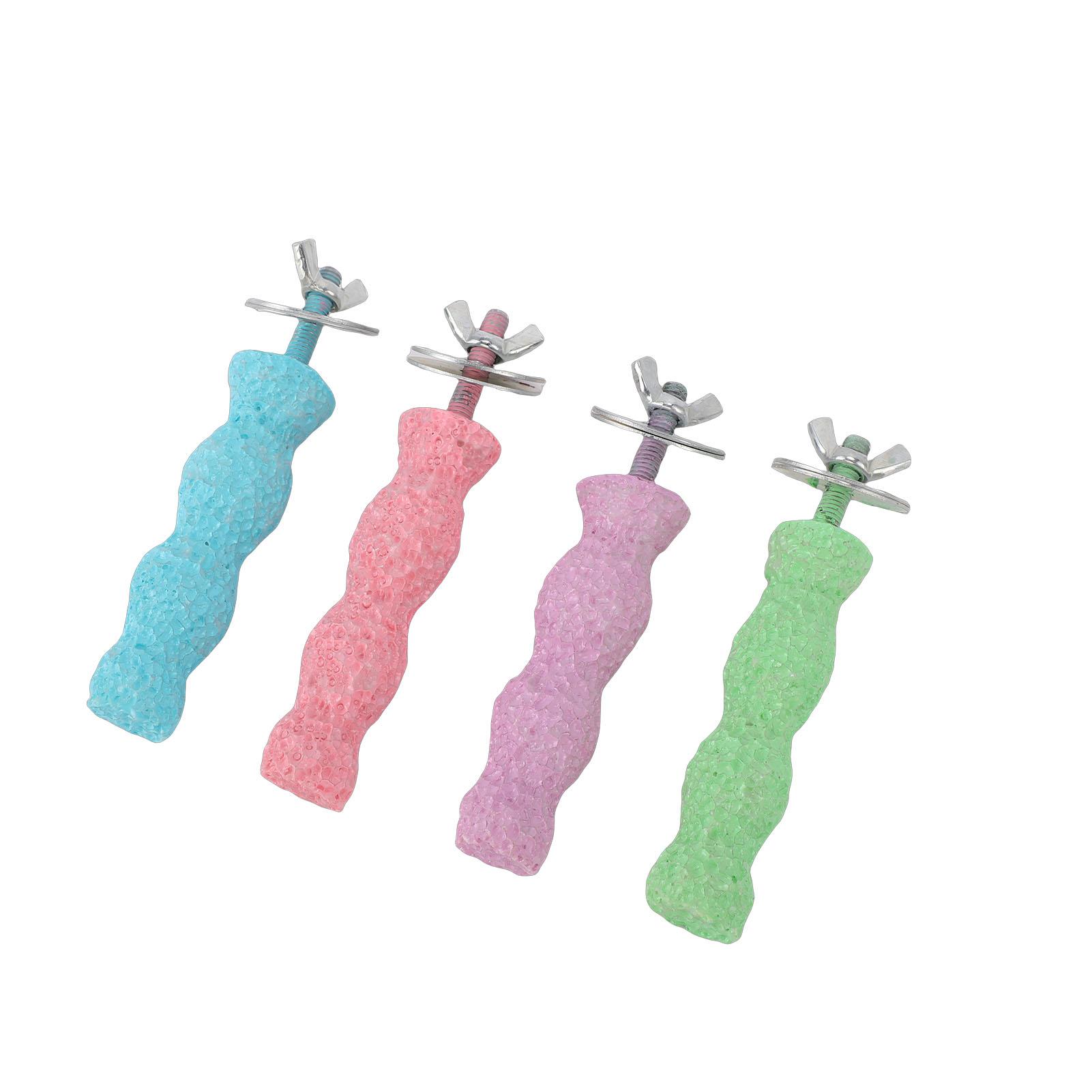 

4PCS Bird Beak Grinding Perch Bird Parrot Cage Stand Platform Foot Claws Grinding Chewing Toys Large S
