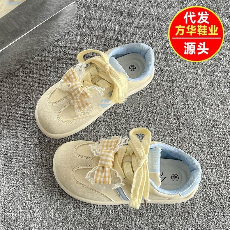Guochao Niche Ugly Cute Bow Board Shoes Women's Autumn New Campus Style Versatile Student Casual Shoes