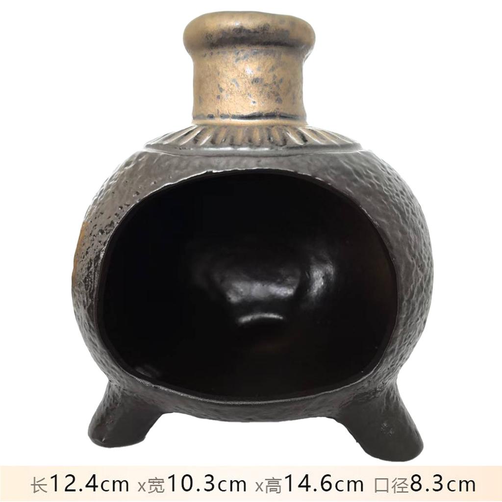 Handmade Ceramic Tabletop Chimney Incense Burner Painted  Chiminea For Incense Cones Charcoal Sage or Palo Santo Burning Holder