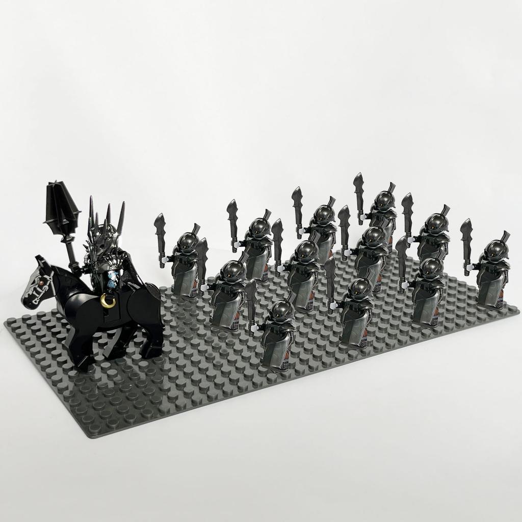 13pcs Medieval Soldiers Lord Sauron Witch-king of Angmar Shadow Orcs Strong Uruk-hai  Minifig Building Block Toys for Kids