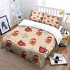 Christmas Gingerbread Pattern Bedding Duvet Cover Set Duvet Cover Pillowcases  (1*Duvet Cover 2*Pillowcases, without duvet insert)