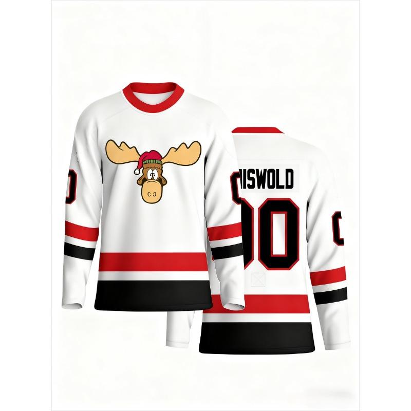 Men's T-shirt, Hockey Casual Wear, O-neck Daily Sweatshirt, Breathable Long-sleeved Top, Men's T-shirt