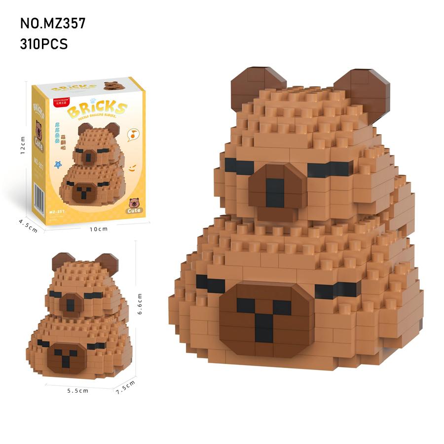 Miniso Capybara Puppe Spielzeug Mikropartikel Bausteine Lernspielzeug DIY Niedliche Cartoon Figur für Kinder Geburtstagsgeschenke