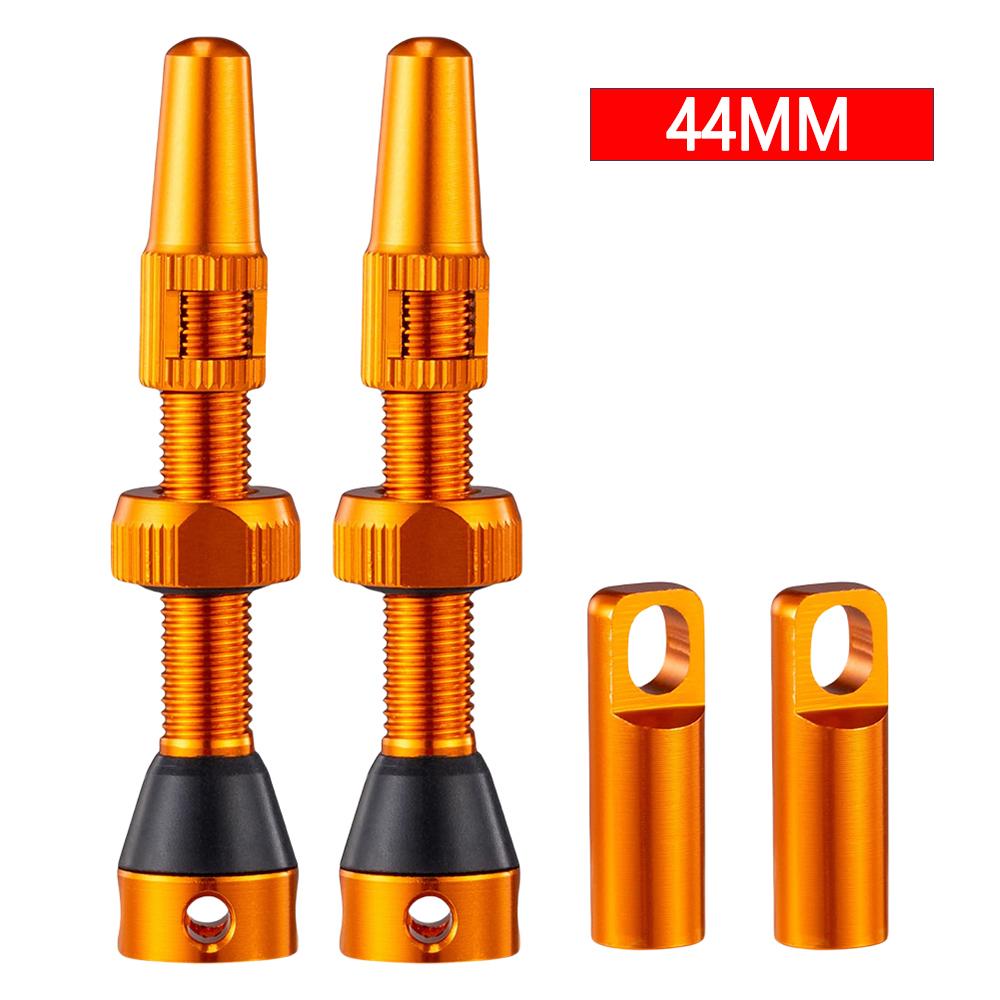 2/1Pair 40mm/44mm Aluminum Bicycle Rims Valve Core Remover Tool Bicycle Valve CNC Road Bike Tubeless Tire Valve with Caps