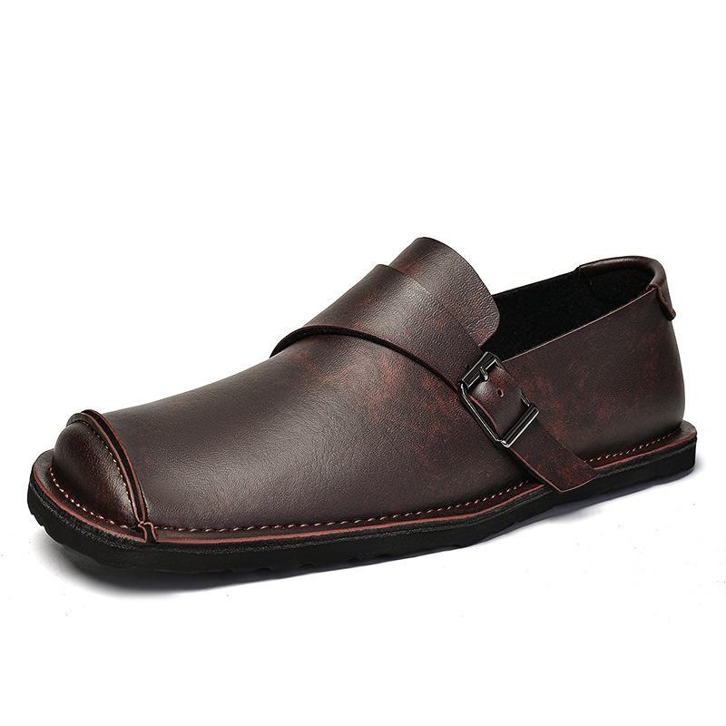 Men's Genuine Leather Retro Slip-On Driving Shoes
