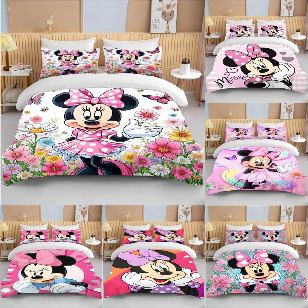 Minnie Bedding Mouse Sets Soft Cover Bed Duvet Pillow Case Decoration Bedroom