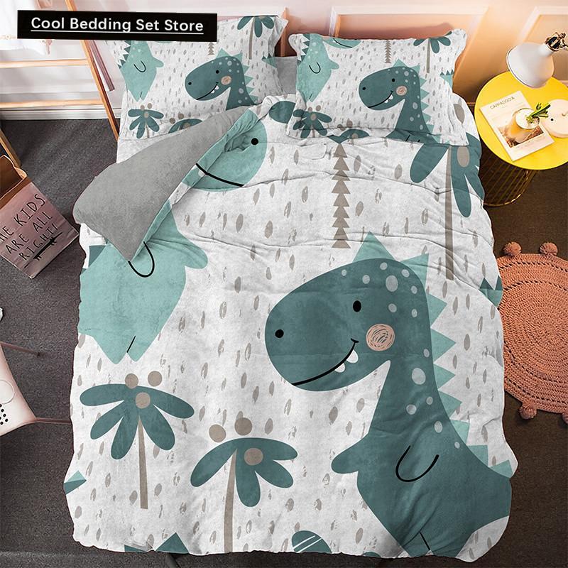 Cartoon Dinosaur Bedding Set Twin Queen King Animal Duvet Quilt Cover Pillowcase Jurassic World 2/3pcs Polyester Comforter Cover