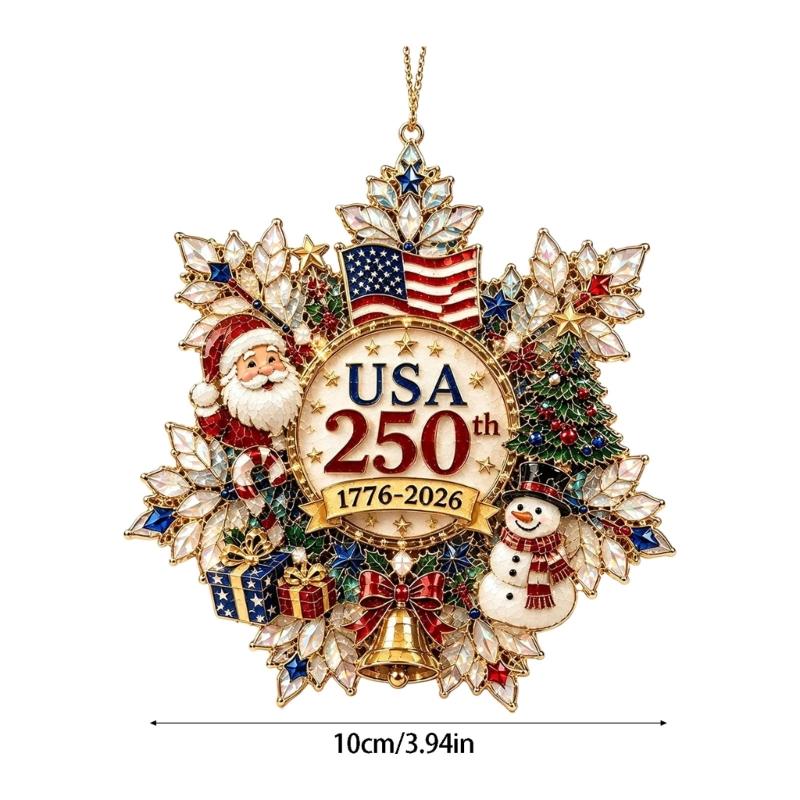 Holiday Tree Ornament Acrylic Hanging Decoration with Anniversary Theme and Character Artwork for Home Tree Display