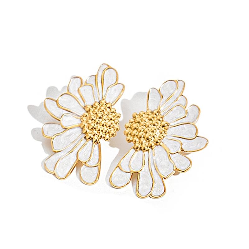 Bohemian Geometric Flower Earrings Beach Vintage Styles Dangle Drop Earrings for Trendy Women Everyday Jewelry Pieces белый