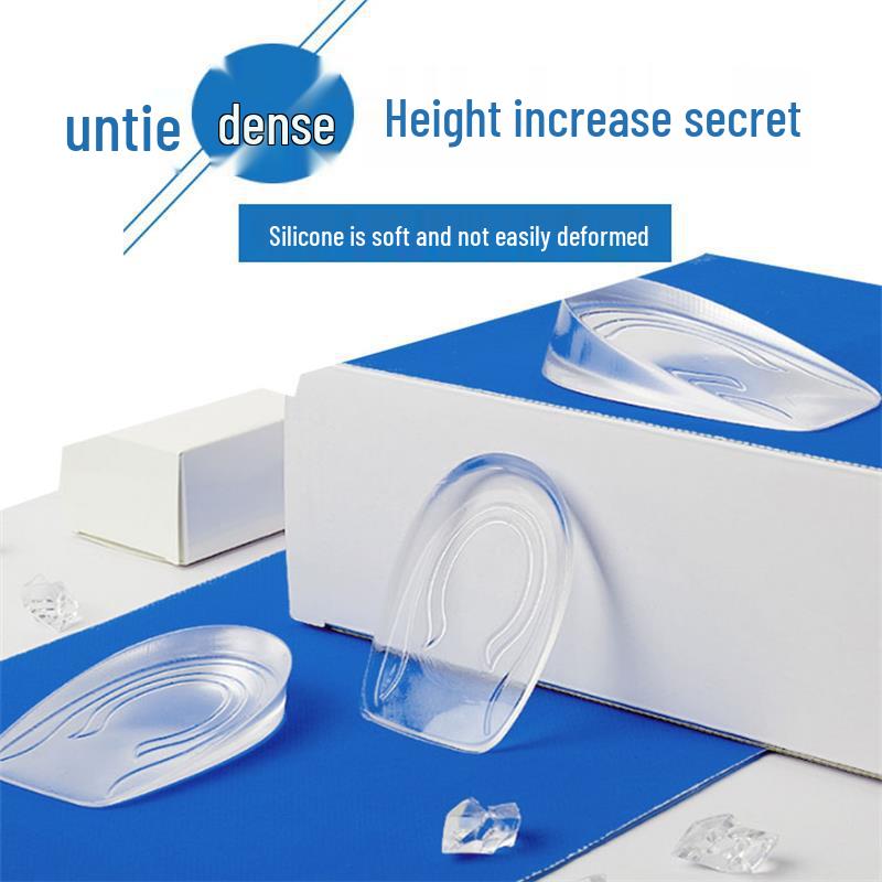 Transparent Silicone Non-Slip Height-Increasing Heel Pads for Men and Women
