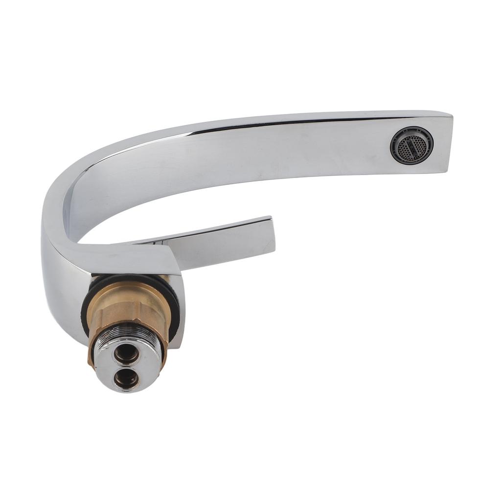 G1/2 Curve Design Faucet Basin Hot Cold Water Mixer Tap Single Handle Sink Faucet with Hose