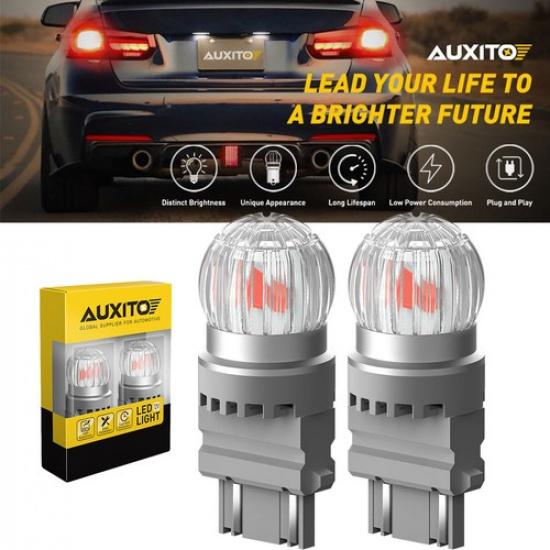 2 057 Задний 3157 T25 4156 3156 Свет Светодиодная Лампа Стоп-сигнала Красный Яркий Высокой Мощности AUXITO