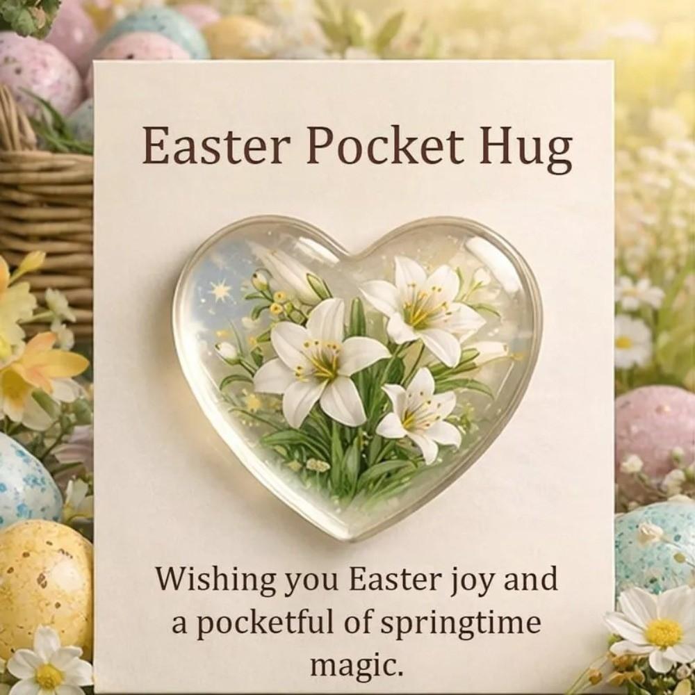 Transparent Easter Pocket Hug Mini Size Rabbit Design Transparent Rabbit Hug Card Pocket Card Bunny Charm