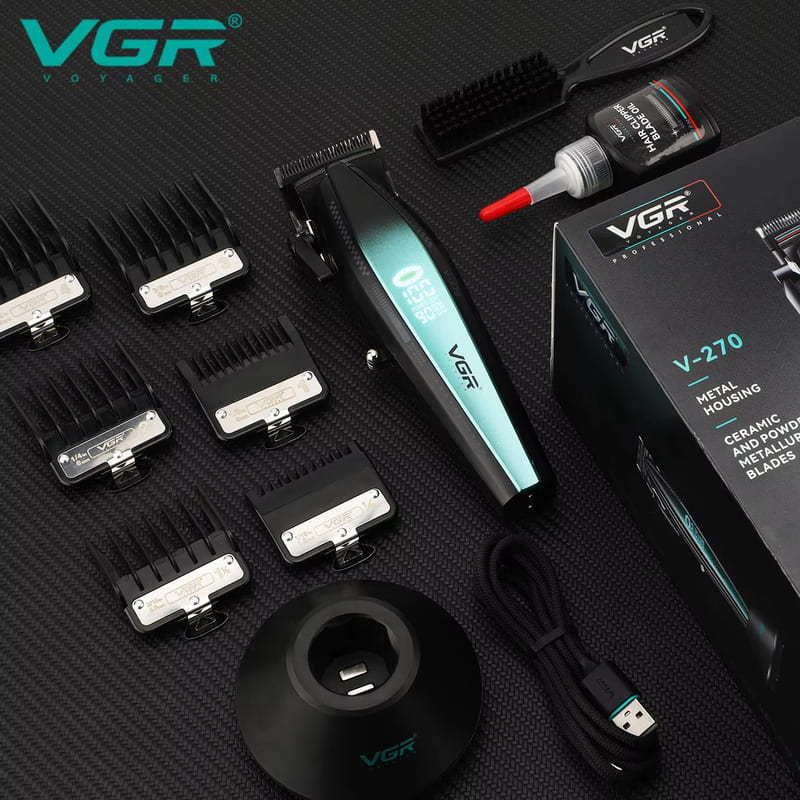 Long-lasting Men's Hair Clipper with Digital Display  Professional and High-speed, Safe and Skin-friendly Rechargeable Hair Clipper with Base