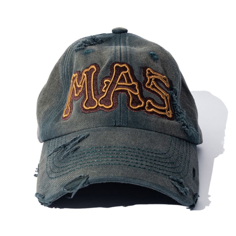 

MASSnoUN MAS BONE WASHED DYING VINTAGE BALL cap MSFAC002-GR FREE
