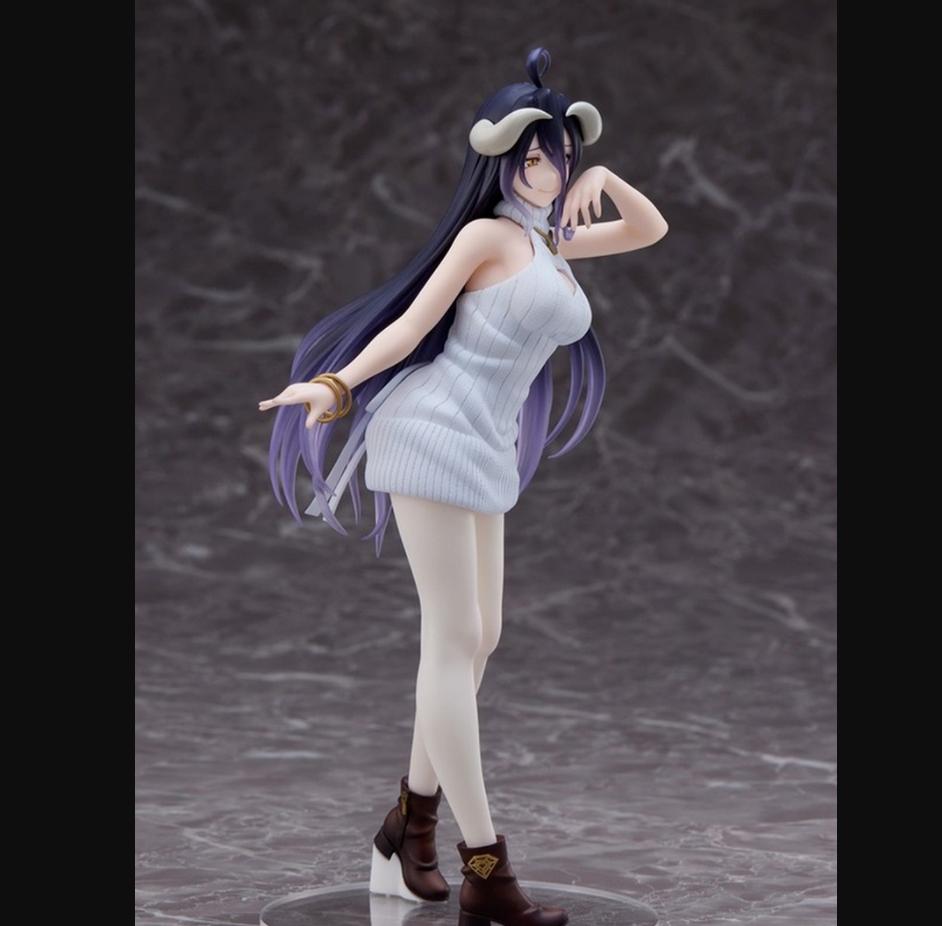 Overlord Albedo White Knitted sweaterAnime Figure Albedo PVC Action Figure Toys Overlord Statue Collection Model Doll Gift 20cm