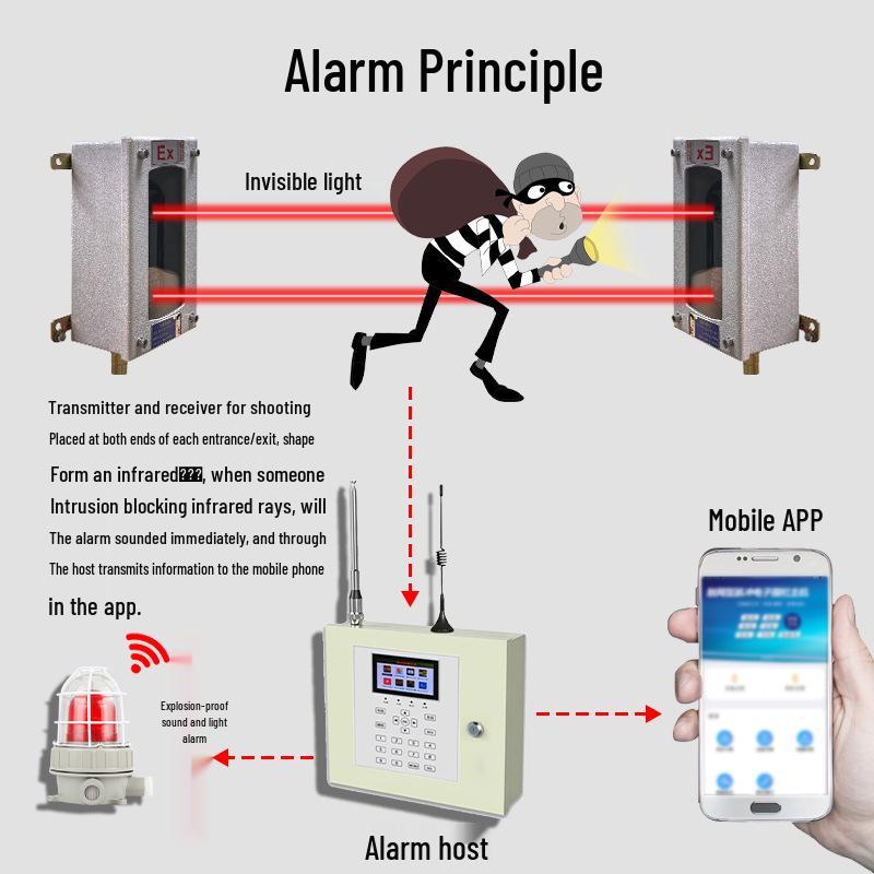 Explosion-Proof Infrared Beam Intrusion Detector for Pipeline Corridor Security Two-Beam Explosion-Proof IR Detector