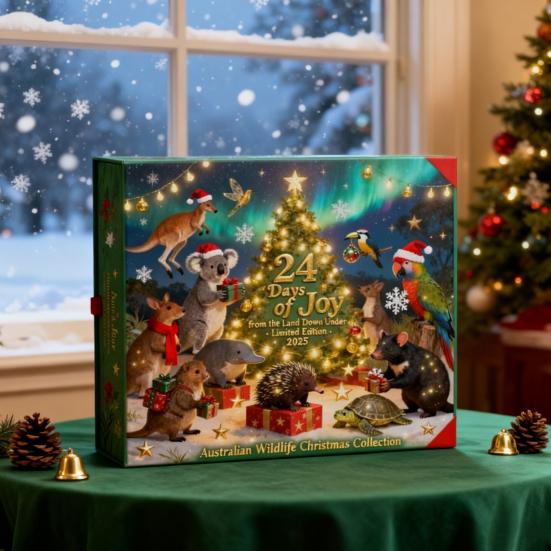 Australian Wildlife Advent Calendar 24-Day Countdown Box Multifunctional Decoration for Family Fun And Holiday Atmosphere