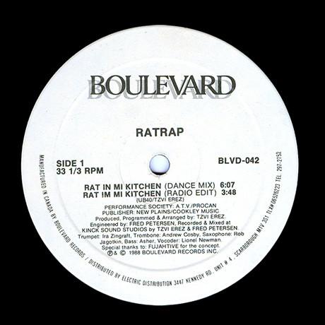

12inch Record RATRAP - Rat In Mi Kitchen BLVD042 Boulevard Recor 1988 Canada Dance & Electronica Used