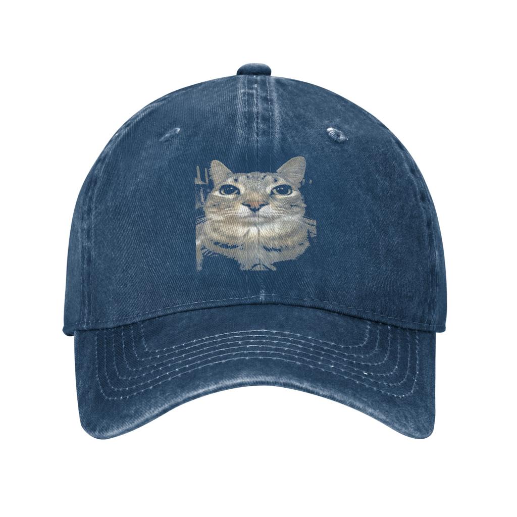 Silly Cat Meme Funny Baseball Cap Classic Distressed Washed YK Kitty Snapback Hat Unisex Outdoor Workouts Adjustable Hats Cap