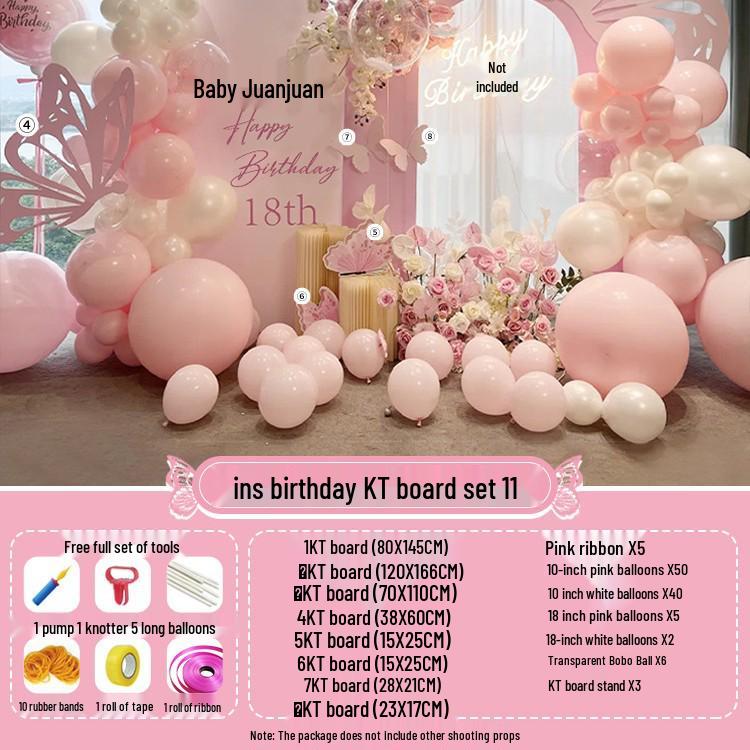 Butterfly-Themed Balloon Decorations for 18th Birthday Celebration Backdrop