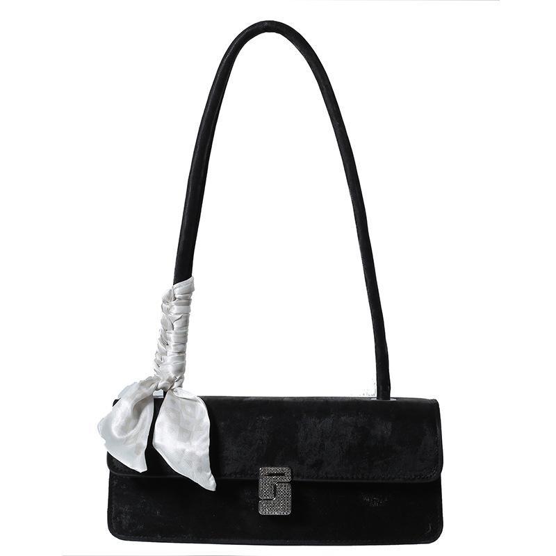 French Niche Bag Women's 2025 New Silver Shoulder Bag Is Popular This Year, Textured Underarm Baguette Bag