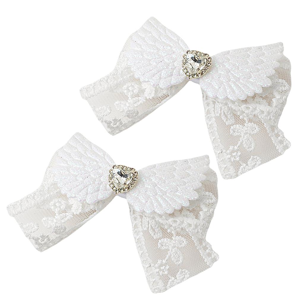 Flat Clip Hairpin Wing Studded Balletcore Headwear Bunches Clip Elegant Rhinestones Bowknot Hair Clip Photo Props