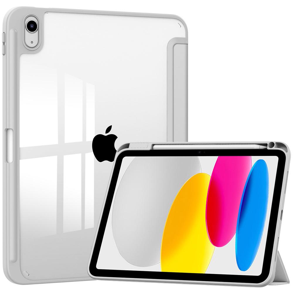 iPad (A16) Case/iPad 10th Generation Case [11-Inch /10.9 Inch ] with Pencil Holder, Smart Cover with Soft TPU Back