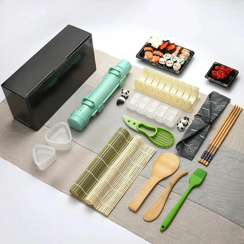 Sushi Maker Set Machine Sushi Mold Bazooka Roller Kit Vegetable Meat Rolling Bamboo Mat DIY Rice and Vegetable Roll Sushi Mold S