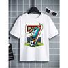 European Sizes Boys' T-shirt Print Design Art, Ideal for Outdoor Activities, Soft Knitted Top, Comfortable And Breathable, Suitable for Summer