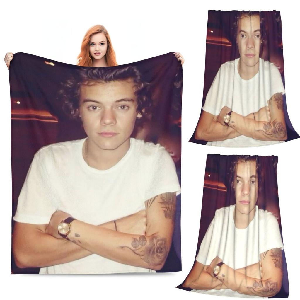 Narry Frat Boy Era Harry And Niall Horan Blanket Flannel Sofa Throw Blanket Multi-function for Home Bedroom Throws Bedspread