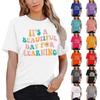 Women Teacher Life Shirt Teacher Gift Short Sleeve Shirts It’s A Beautiful Day For Learning T-Shirt
